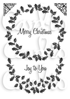 Holly Wreath A6 Clear Stamp