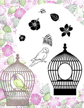Tropical Paradise - Majestix Clear Peg Stamp Set