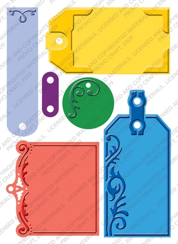 embossed tags       12,7X17,8