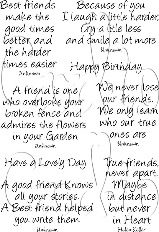 A6 Clear Acrylic stamp Friends 