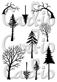Synthetic Material 16 x 8.4 x 0.4 cm Card-io Mini Tall Trees Clear Stamp Set 