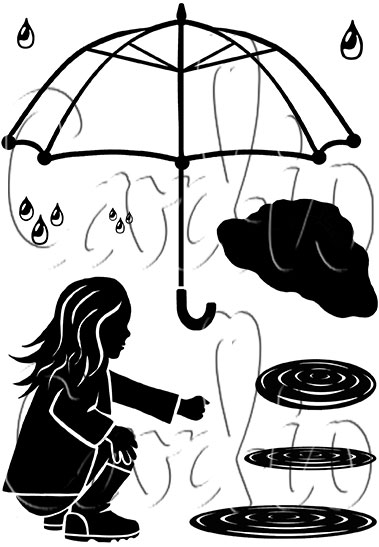 Umbrella Weather A7 Clear Stamp Set